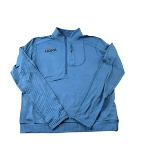 Hoka One One Blue Performance Half Zip Men's Pullover Running Sweater Size M